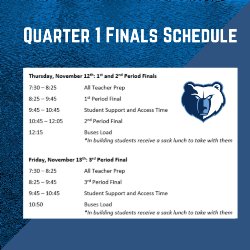 Q1 finals schedule 
